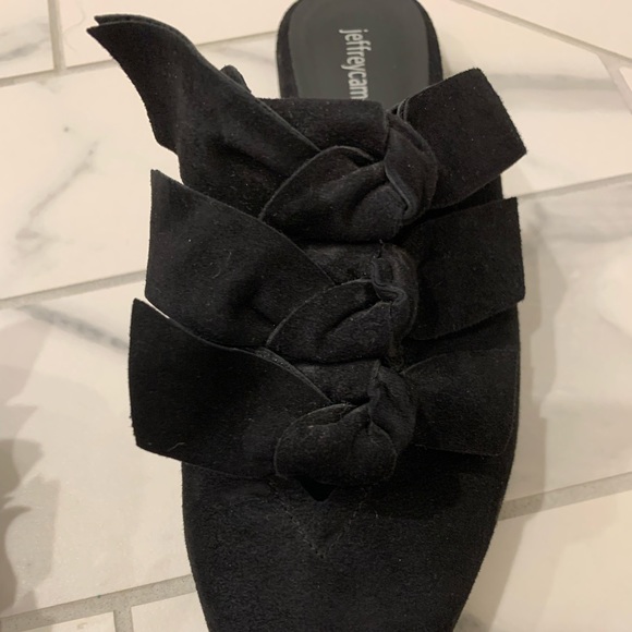 Jeffrey Campbell Black Suede Triple Knotted Mule Size 8 - Picture 4 of 7